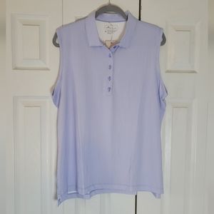 Women's Light Blue Golf Polo Sleeveless SPF 50+ NWT
